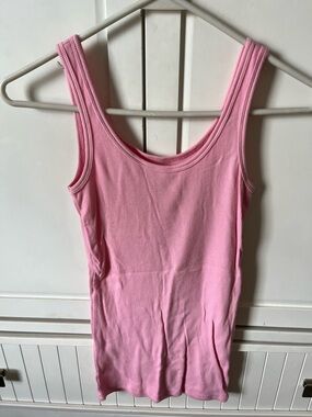Time and Tru Light Pink Scoop Neck Ribbed Tank